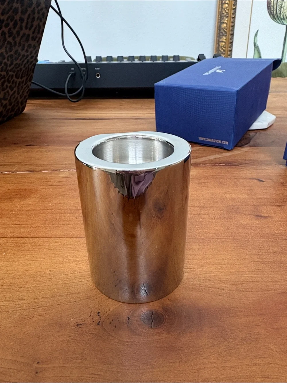 Swarovski Silver Crystal-Studded Candle Holder